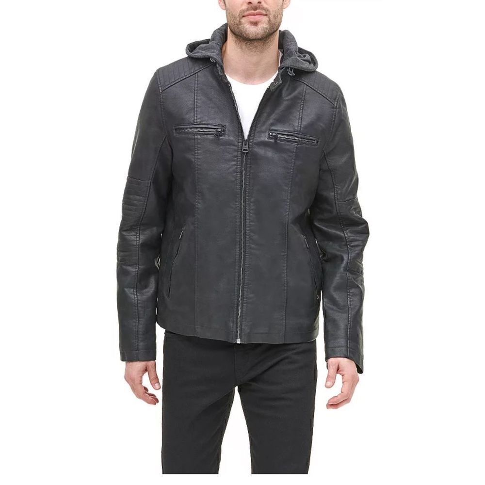Men's Levi's® Faux-Leather Hooded Racer Jacket